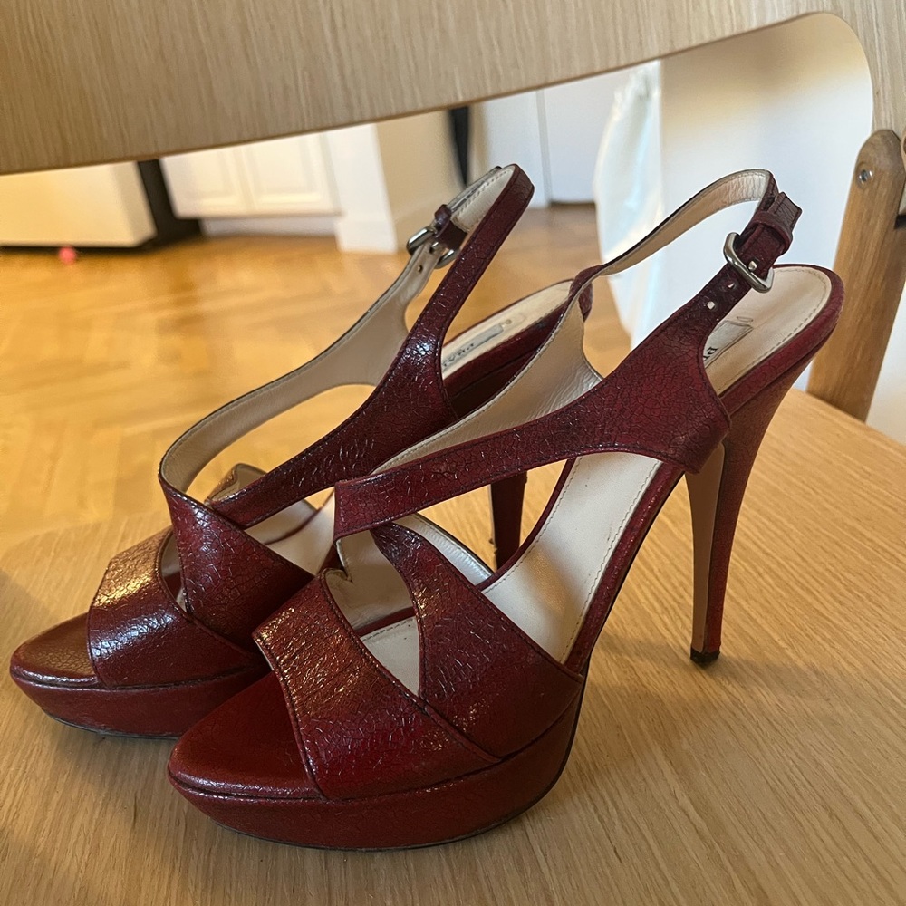 PRADA burgundy high heels. EU 39 US 8.